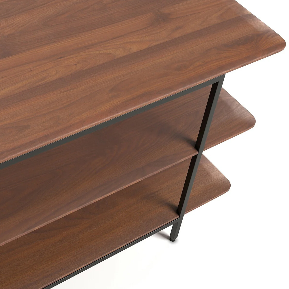 ТВ-тумба с полками из массива ореха Derick Wooden TV Stand