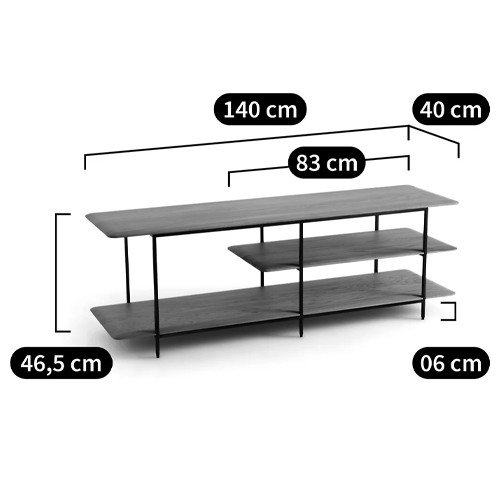ТВ-тумба с полками из массива ореха Derick Wooden TV Stand