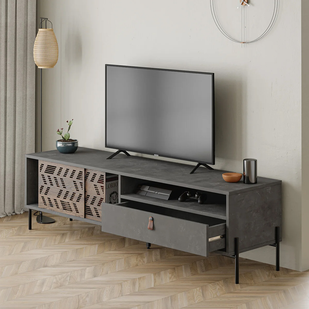ТВ-тумба с раздвижными дверцами Mallin Metal TV Stand