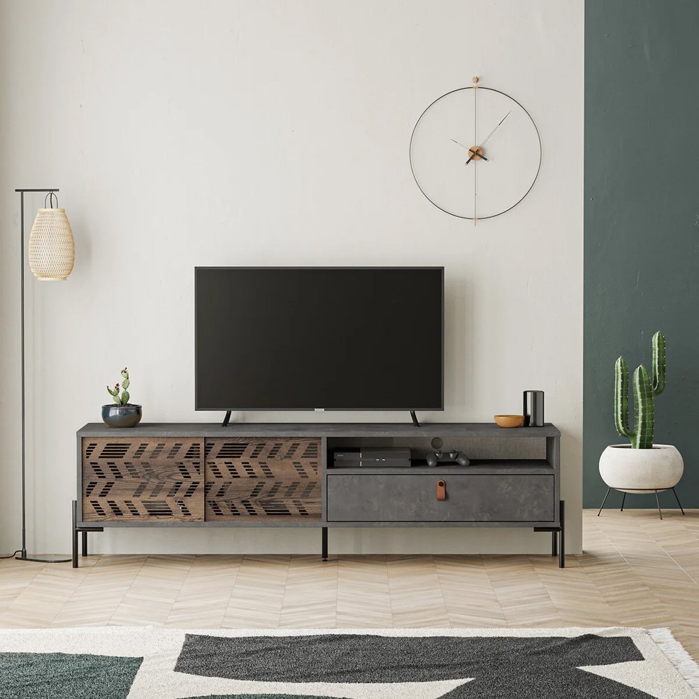 ТВ-тумба с раздвижными дверцами Mallin Metal TV Stand