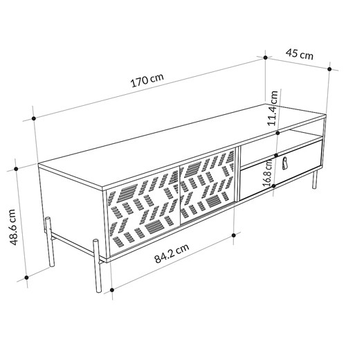 ТВ-тумба с раздвижными дверцами Mallin Metal TV Stand