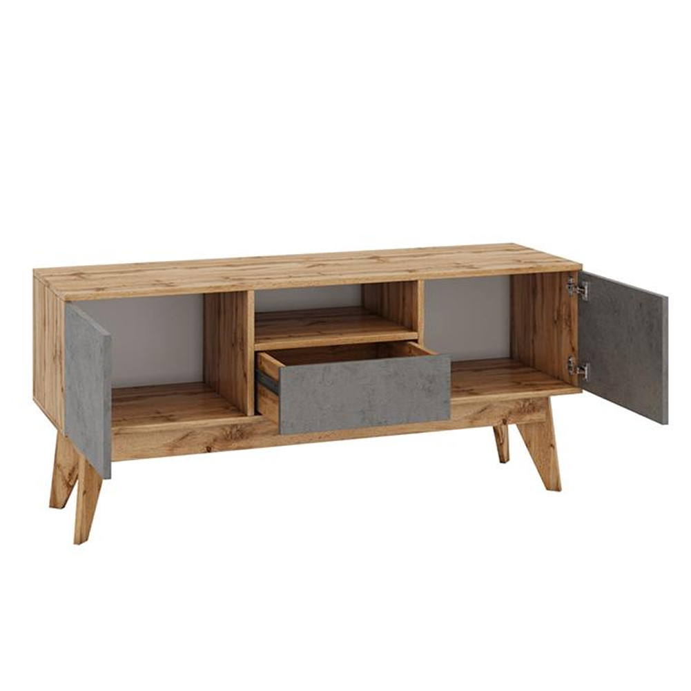 ТВ-тумба с фасадом цвета серый бетон Grace of Furniture