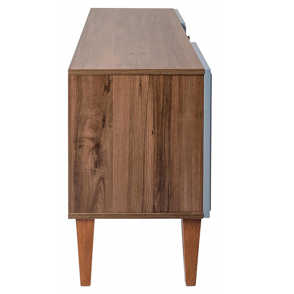 ТВ-тумба серая из массива бука с 2-мя дверками и ящиком Wenge Light