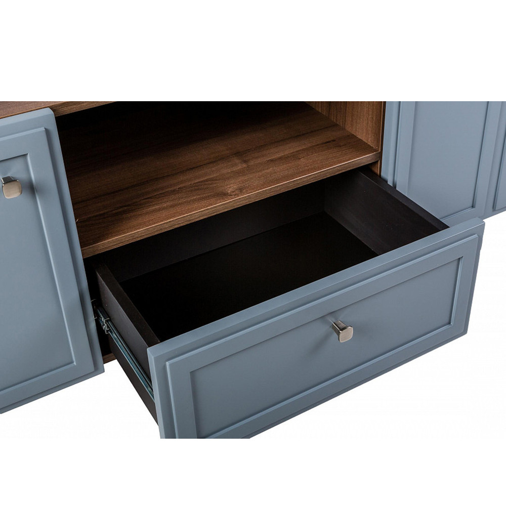 ТВ-тумба серая из массива бука с 2-мя дверками и ящиком Wenge Light