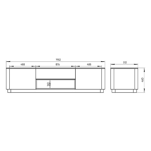ТВ-тумба черная с 2-мя дверцами и ящиком Tammi