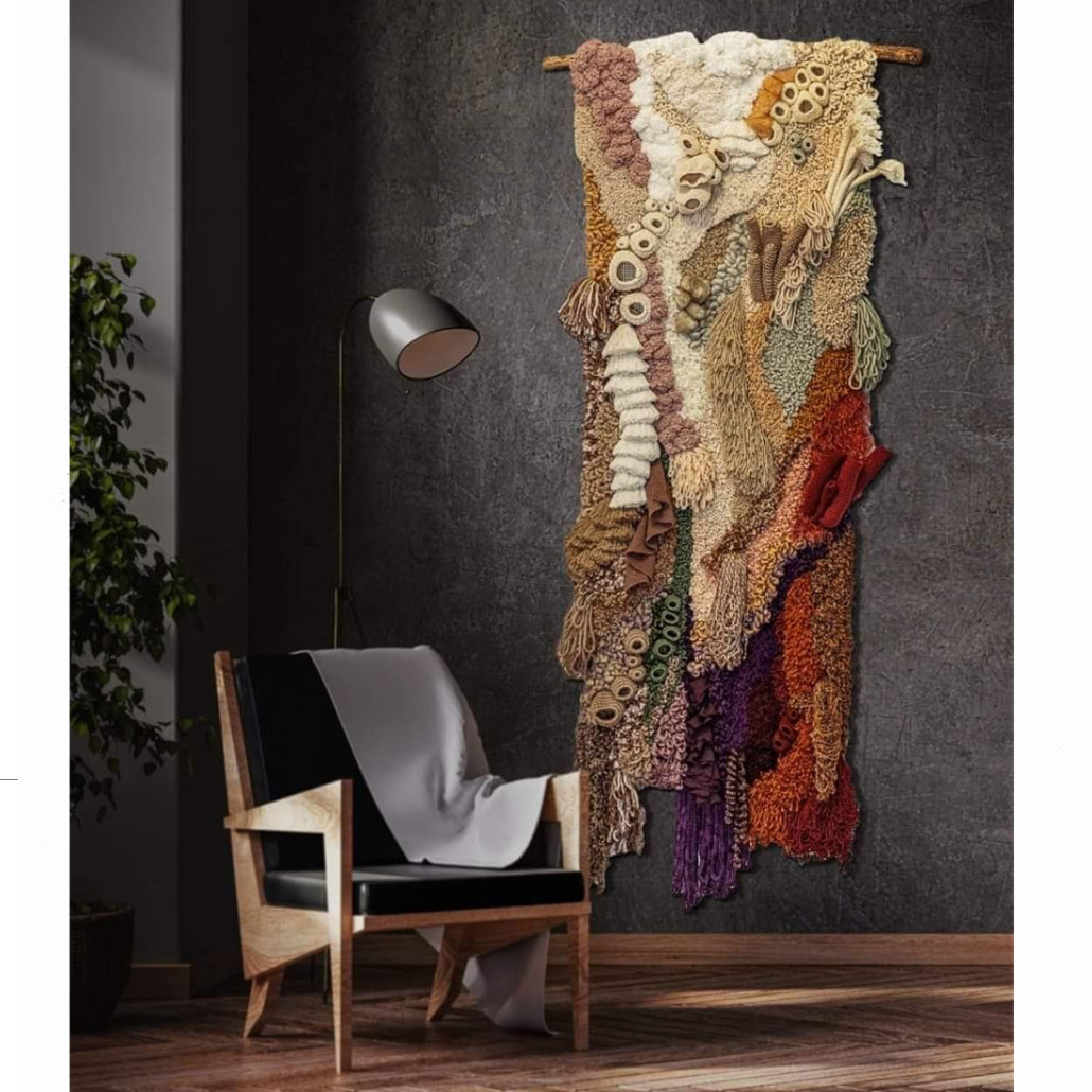 Тканый вручную абстрактный гобелен Коралловый риф Coral reef