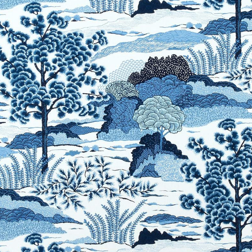 Ткань Blue landscape синий пейзах T3-89