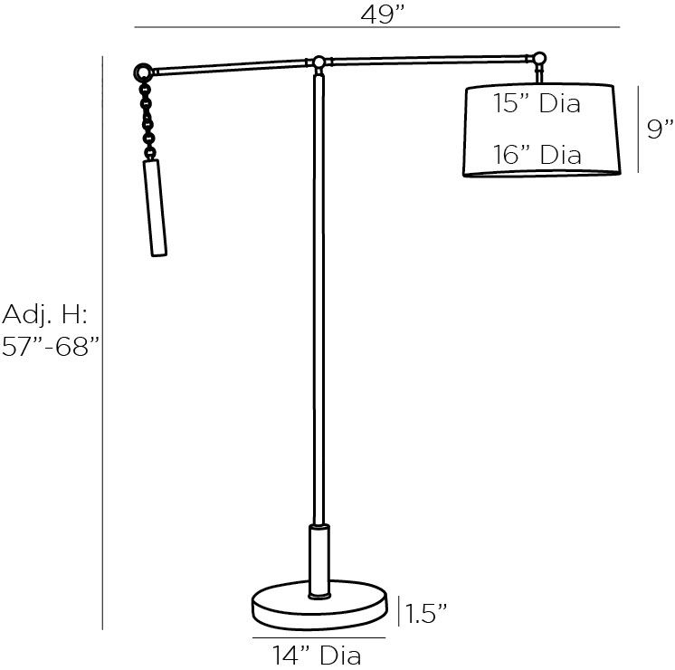 Торшер Arteriors NEWARK FLOOR LAMP Black