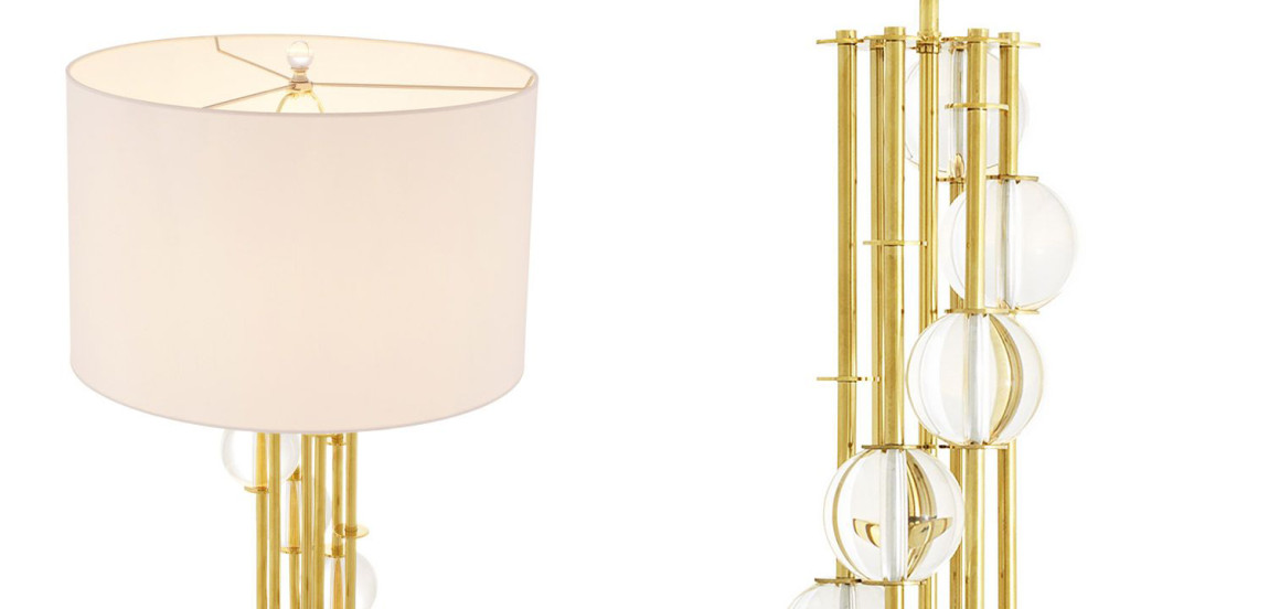 Торшер Eichholtz Floor Lamp Lorenzo Gold & white