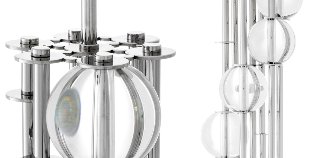 Торшер Eichholtz Floor Lamp Lorenzo Nickel & white