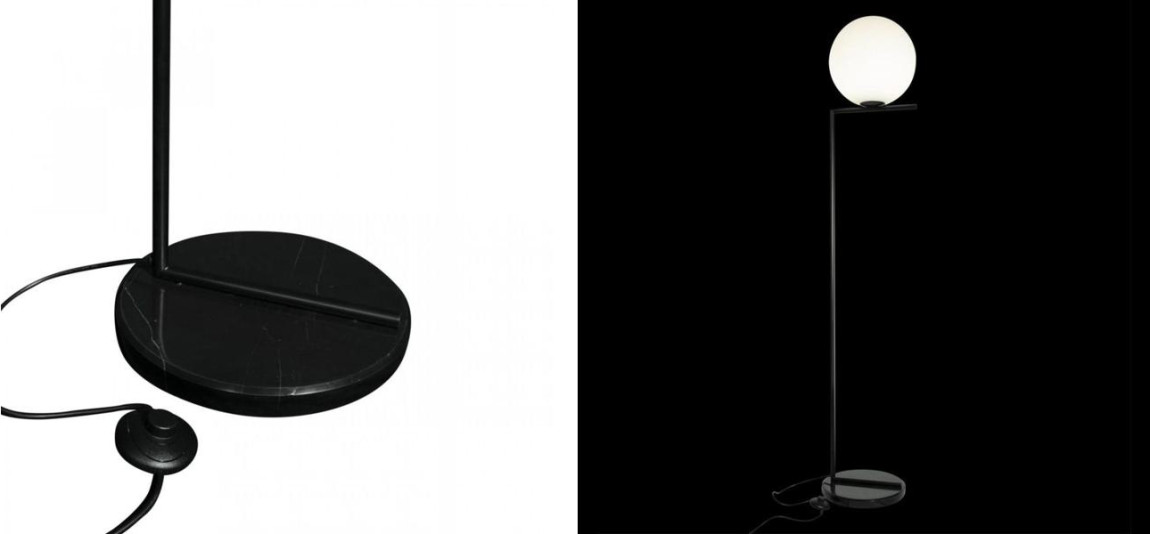 Торшер Flos IC Lights Black c мраморным основанием