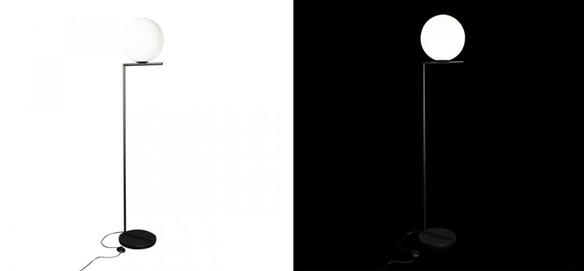 Торшер Flos IC Lights Black c мраморным основанием