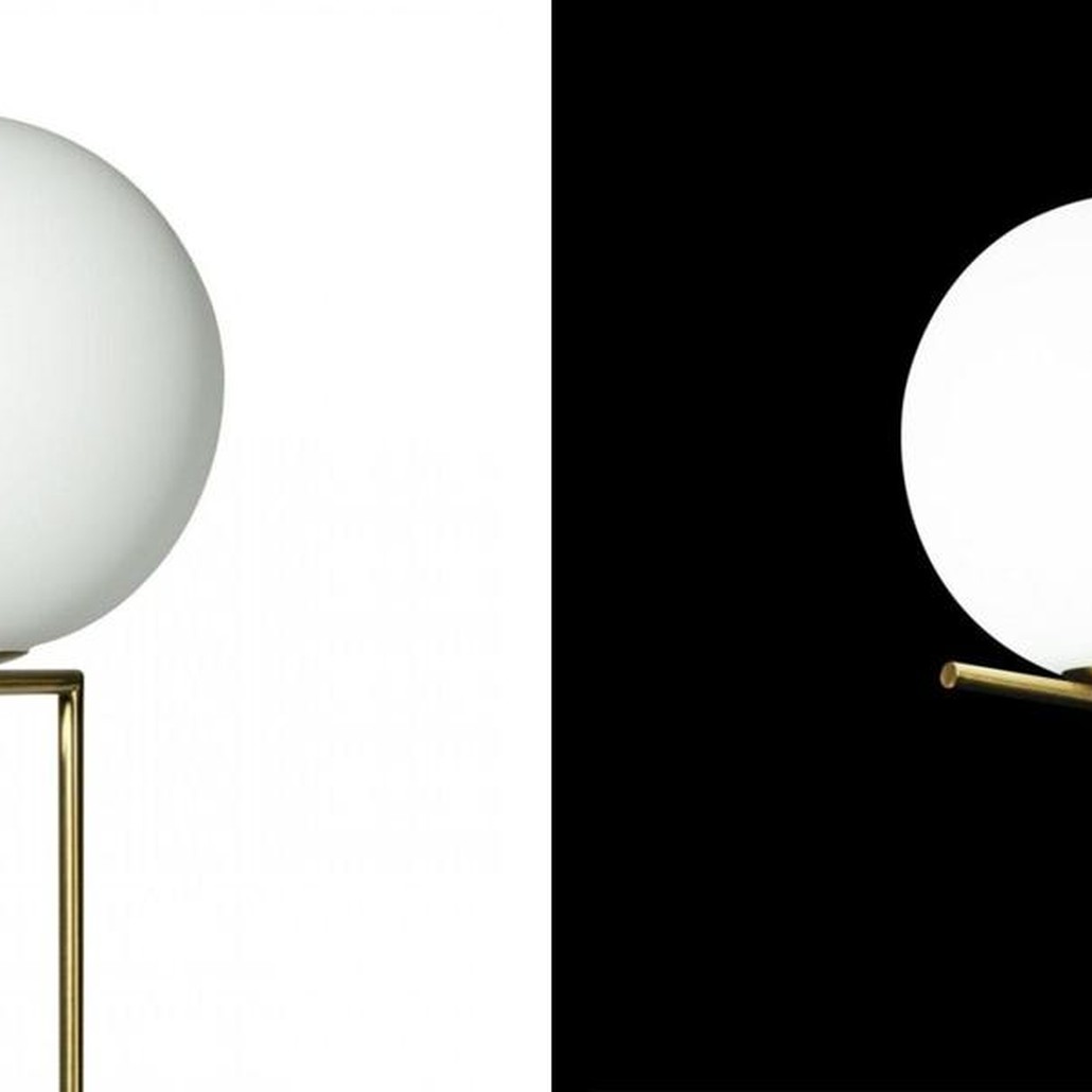 Торшер Flos IC Lights Gold c мраморным основанием