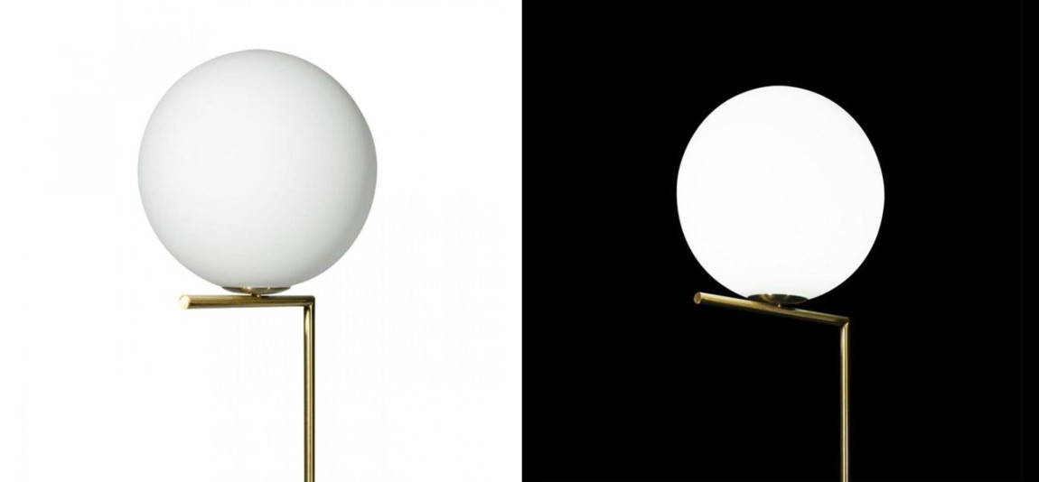 Торшер Flos IC Lights Gold c мраморным основанием