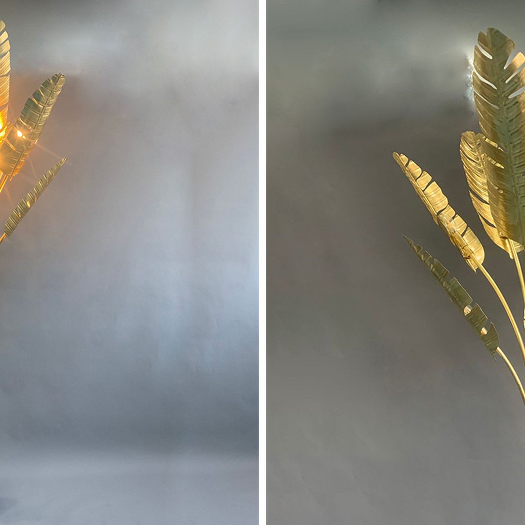 Торшер Gold Palm Leaves Floor Lamp