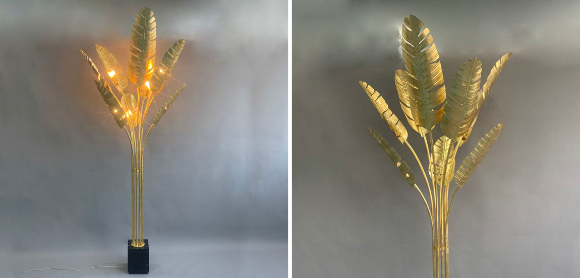 Торшер Gold Palm Leaves Floor Lamp