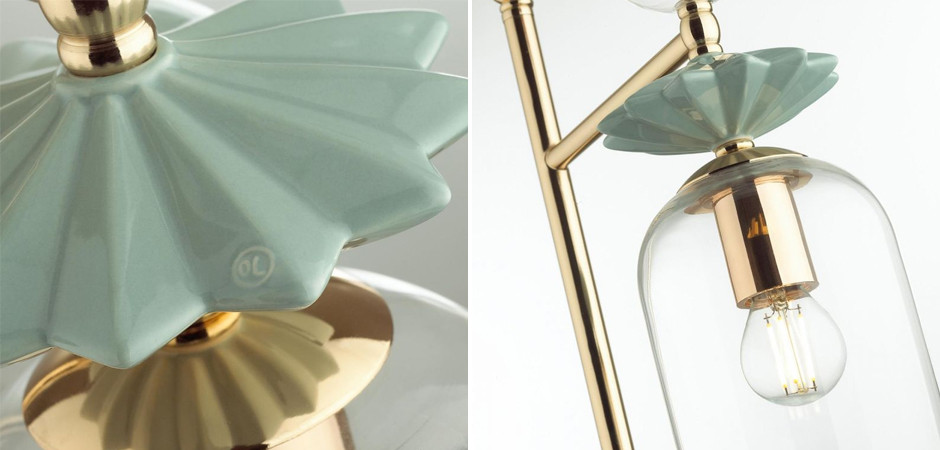 Торшер Hadlee Gold с керамическими элементами