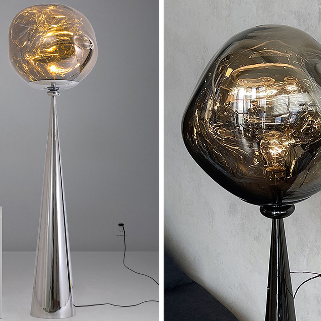 Торшер Kaine Glass Metal Floor Lamp