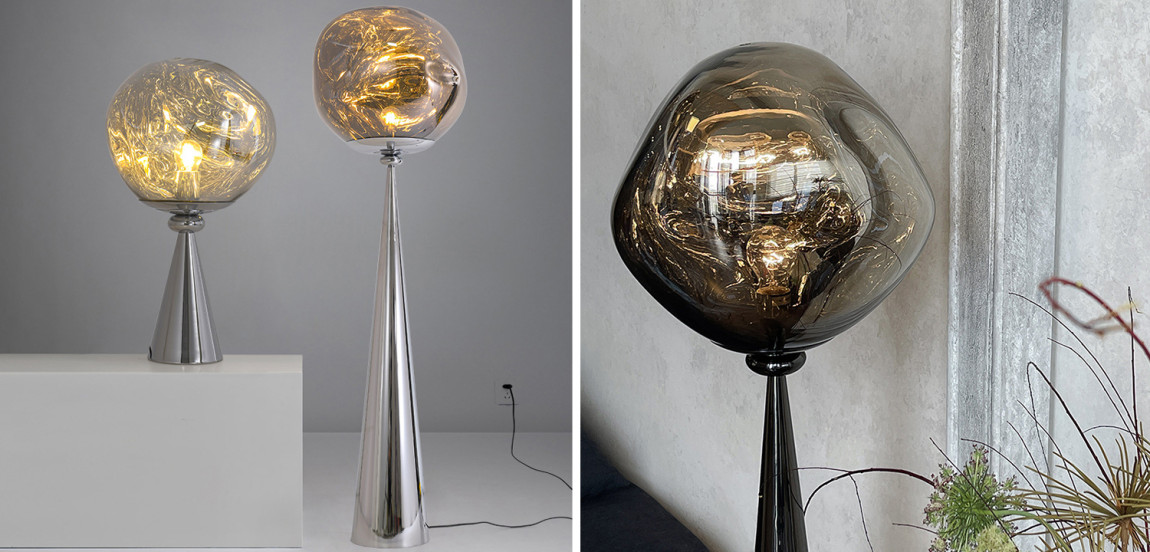 Торшер Kaine Glass Metal Floor Lamp