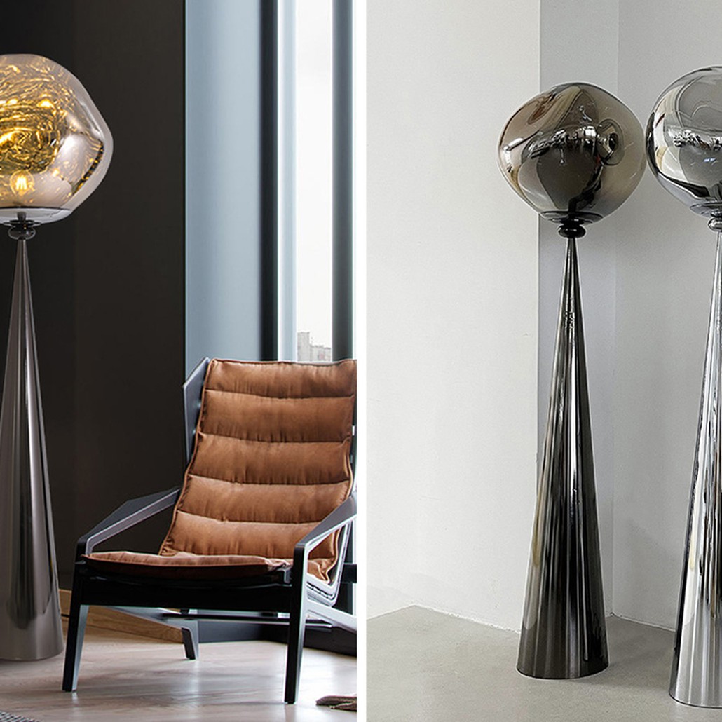 Торшер Kaine Glass Metal Floor Lamp