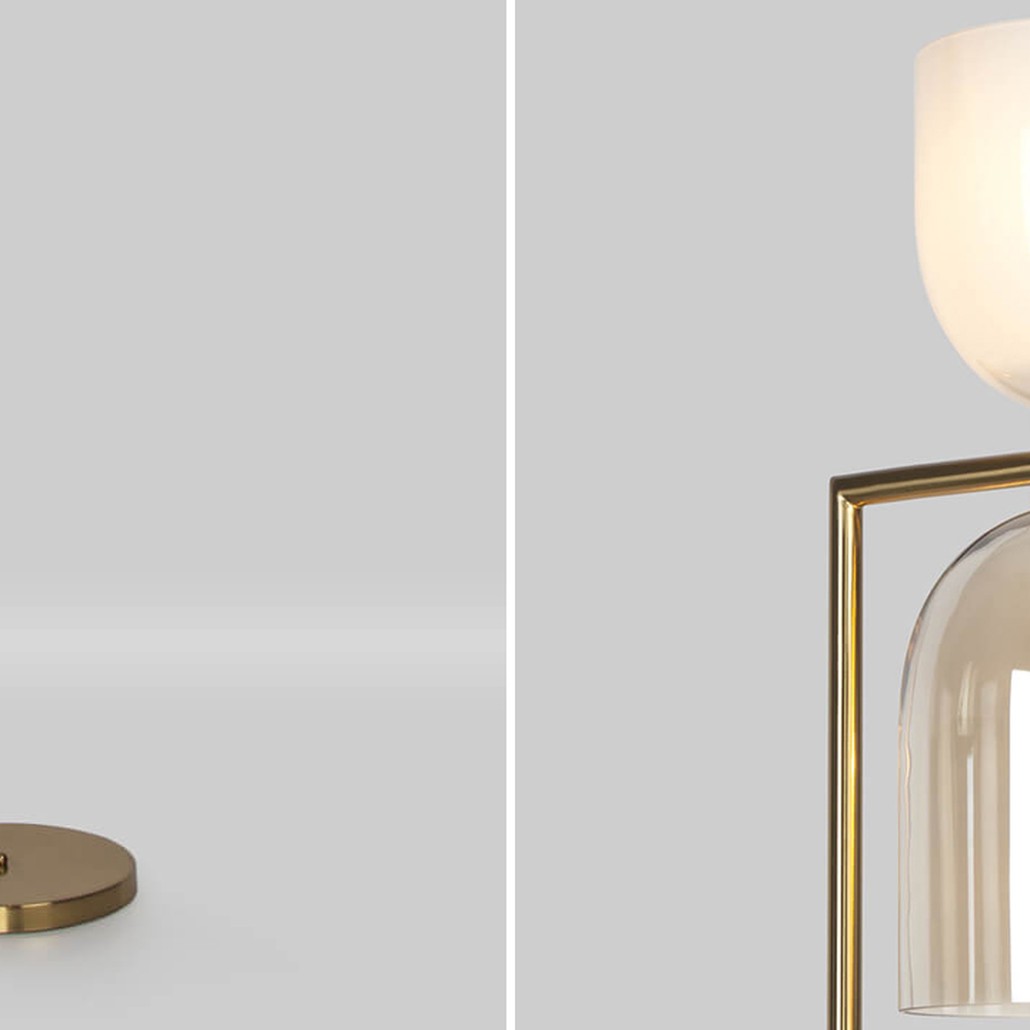 Торшер Light maker studio white and smok brass