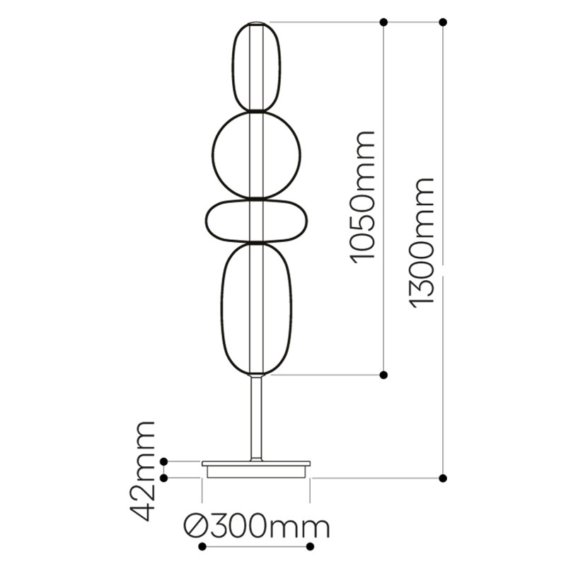 Торшер PEBBLES A в стиле Bomma 130 см