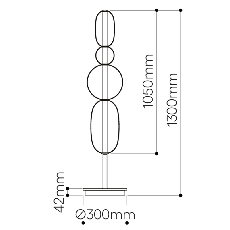 Торшер PEBBLES B в стиле Bomma 130 см