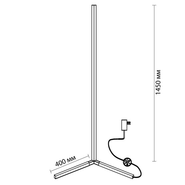 Торшер Trumpet Tube Black Angled