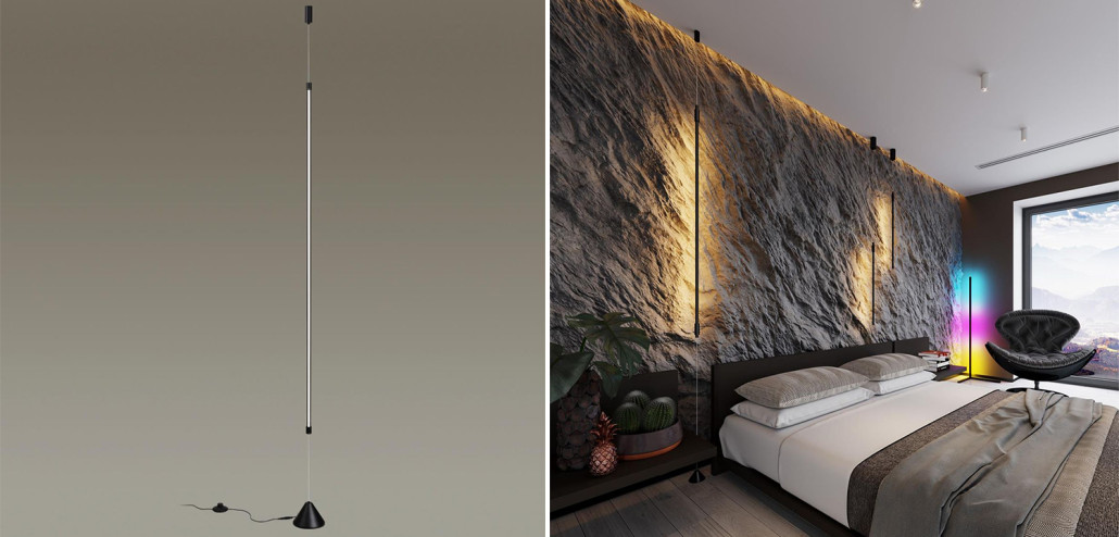 Торшер Trumpet Tube Black Thin Line