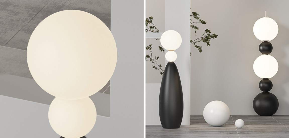 Торшер Two Round Shapes Floor Lamp
