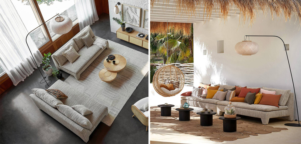 Торшер Wicker Bamboo Floor lamp