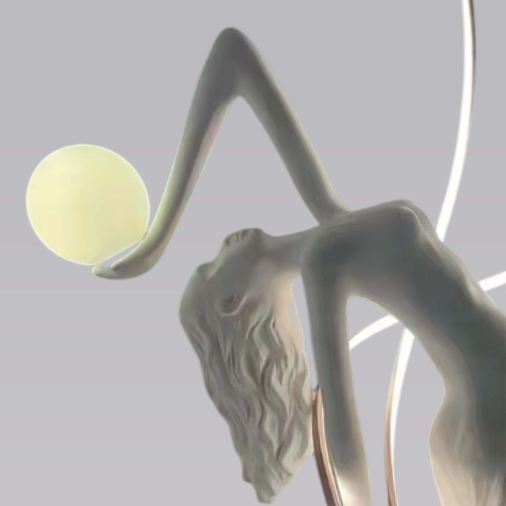 Торшер белая статуэтка Девушка Girl Carries Light Balls