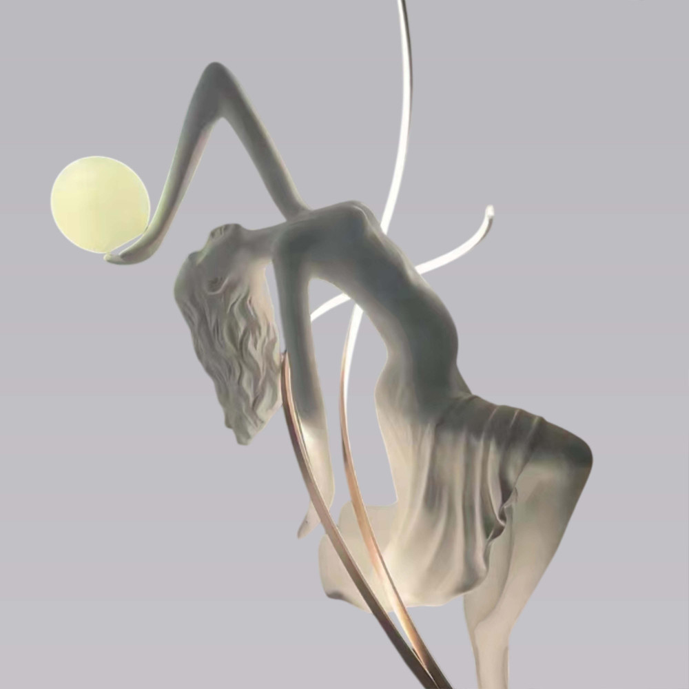Торшер белая статуэтка Девушка Girl Carries Light Balls