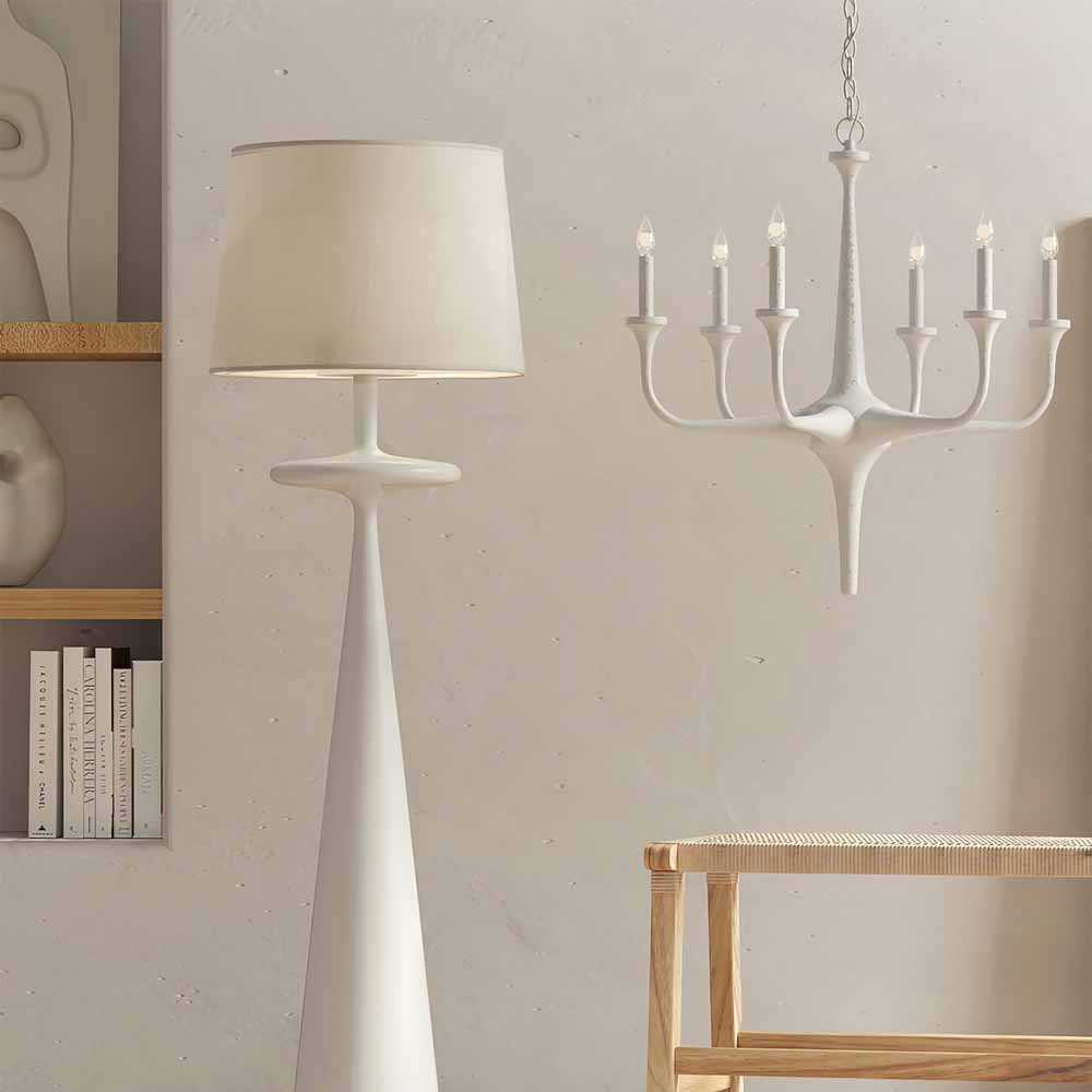 Торшер белый с фигурным каркасом Bleached Element