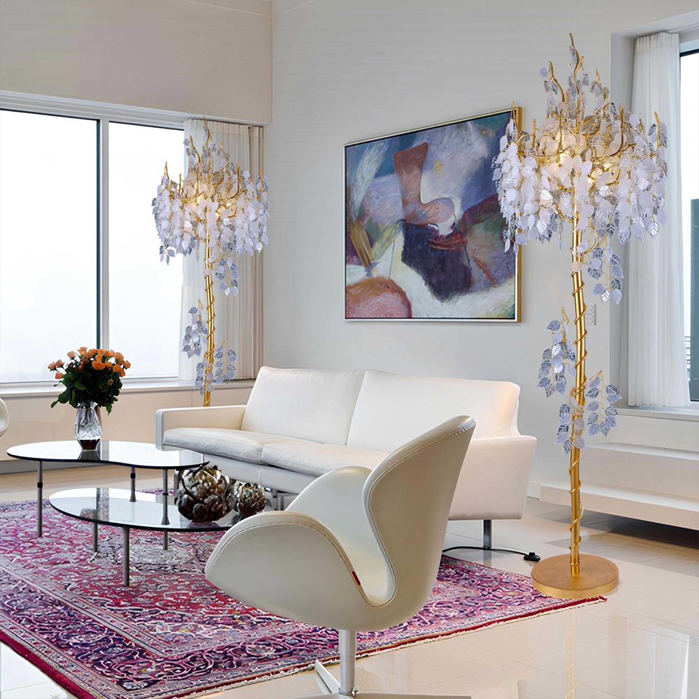 Торшер в виде золотого дерева с листьями FAIRYTREE Light