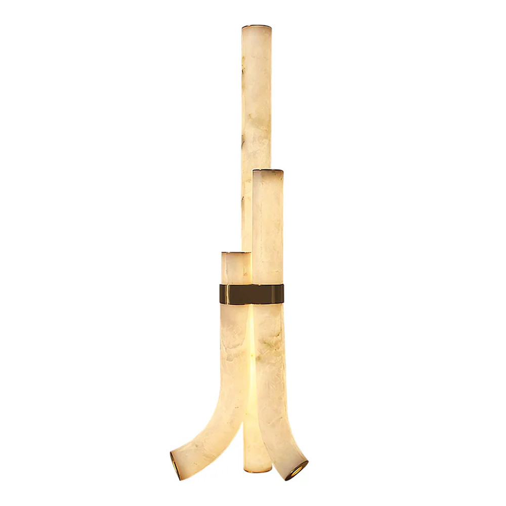 Торшер геометрический с тремя мраморными плафонами Marble Tripod