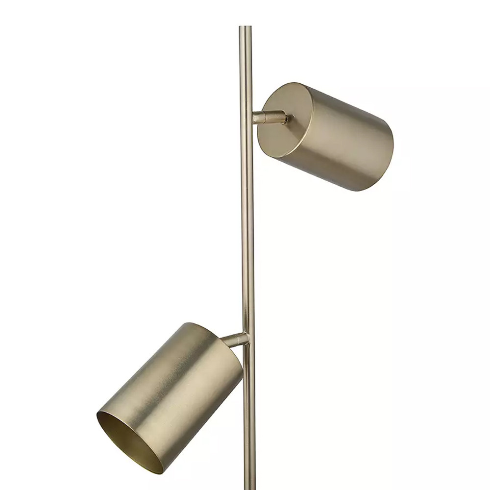 Торшер золотистый с 2-мя подвижными плафонами на белом мраморном основании Streams of Light