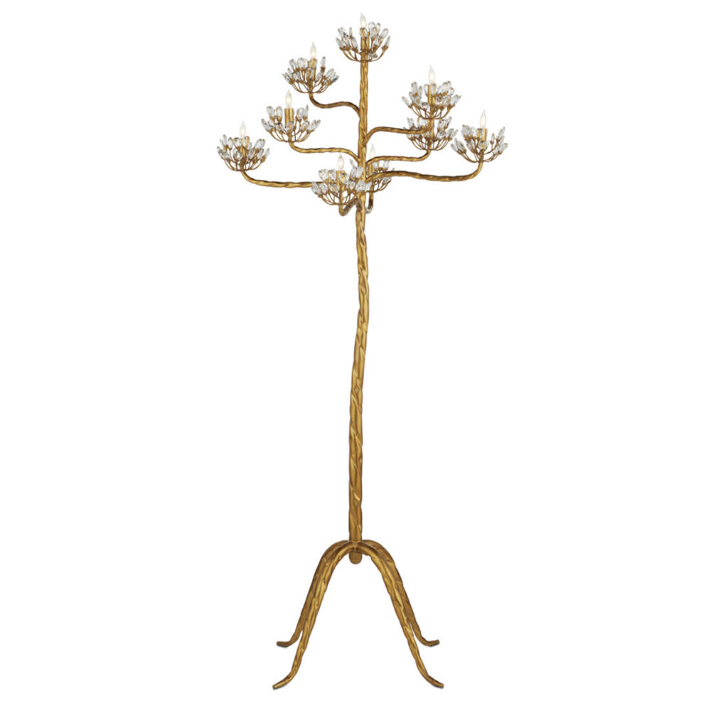 Торшер золотой в виде растения Golden Flower Glade