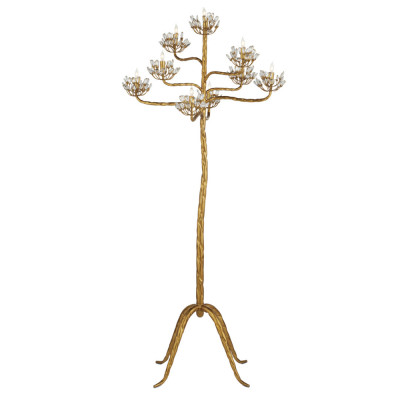 Торшер золотой в виде растения Golden Flower Glade