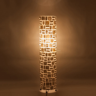 Торшер из перламутра на металлическом каркасе Indonesian Cylinder 2