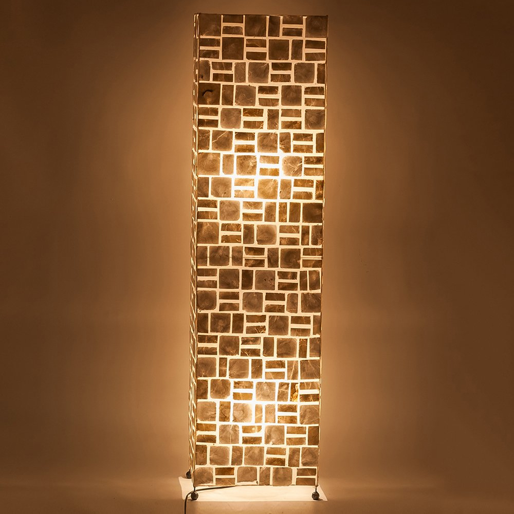 Торшер из перламутра на металлическом каркасе Indonesian Tower