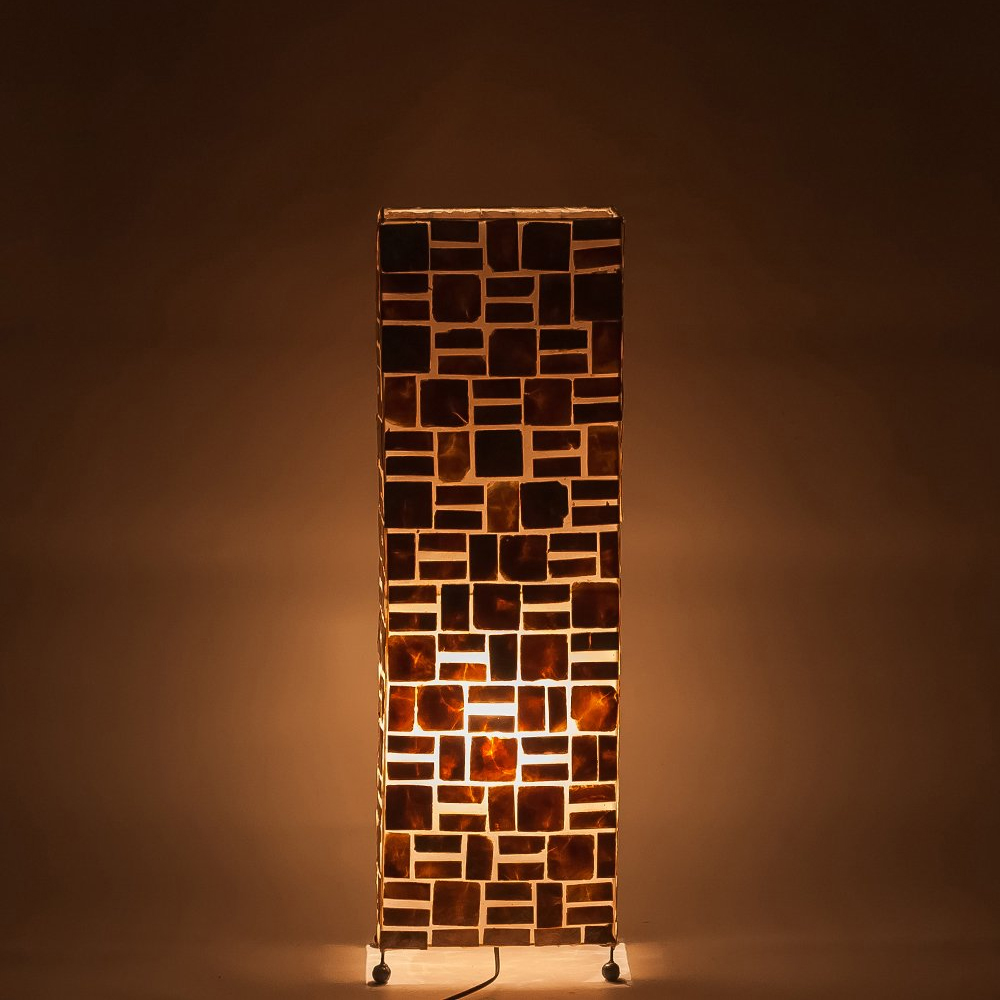 Торшер из перламутра на металлическом каркасе Indonesian Tower 2