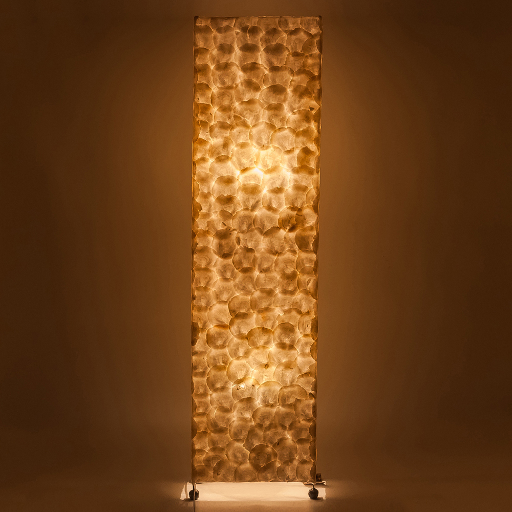 Торшер из перламутра на металлическом каркасе Indonesian Tower 3