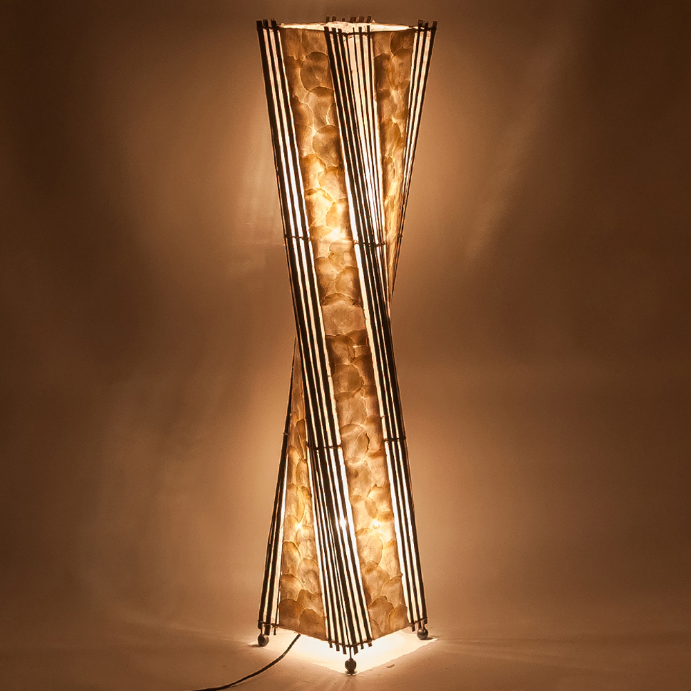Торшер из перламутра на металлическом каркасе Indonesian Wave
