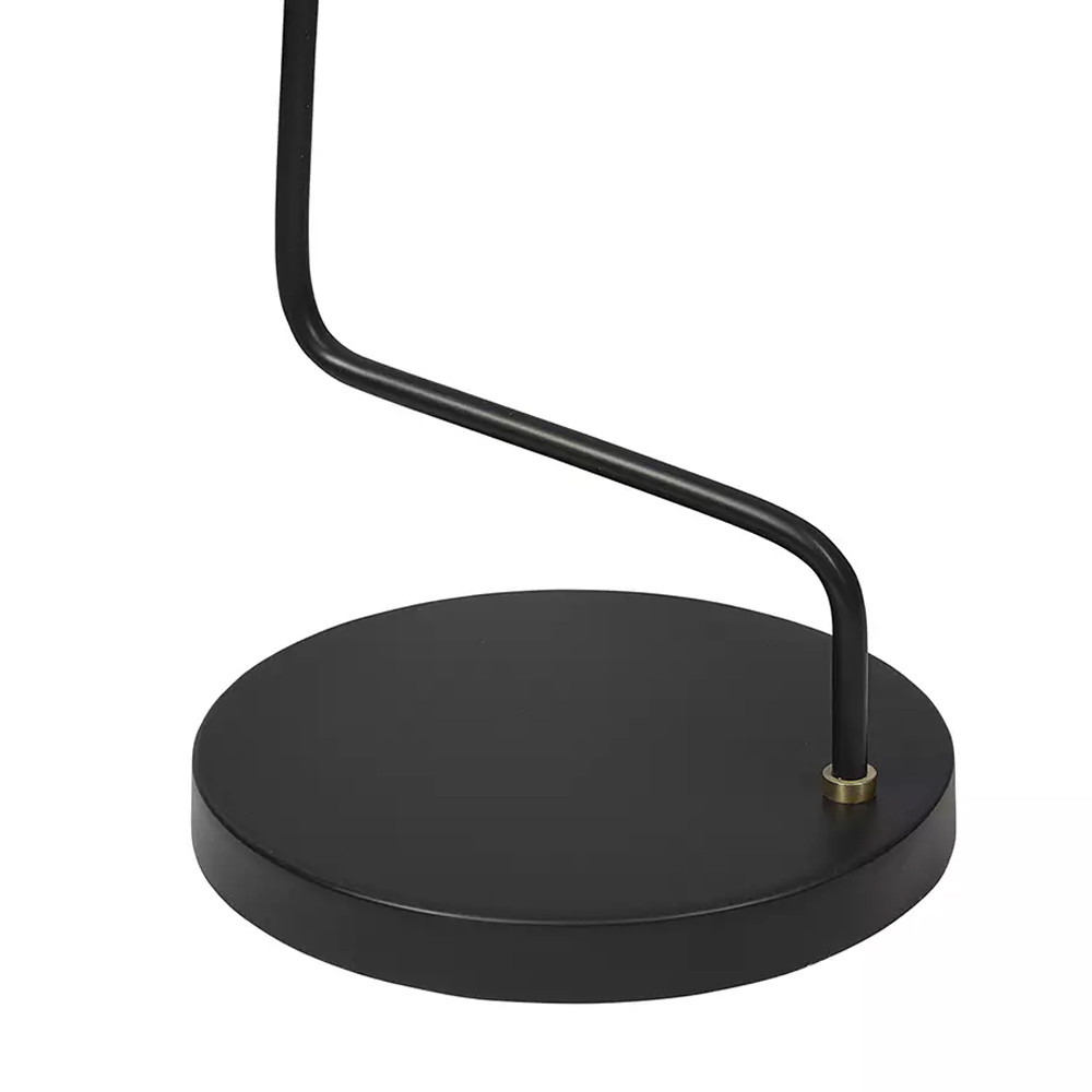 Торшер на изогнутом основании в сочетании черного и золотистого цвета Stable Base