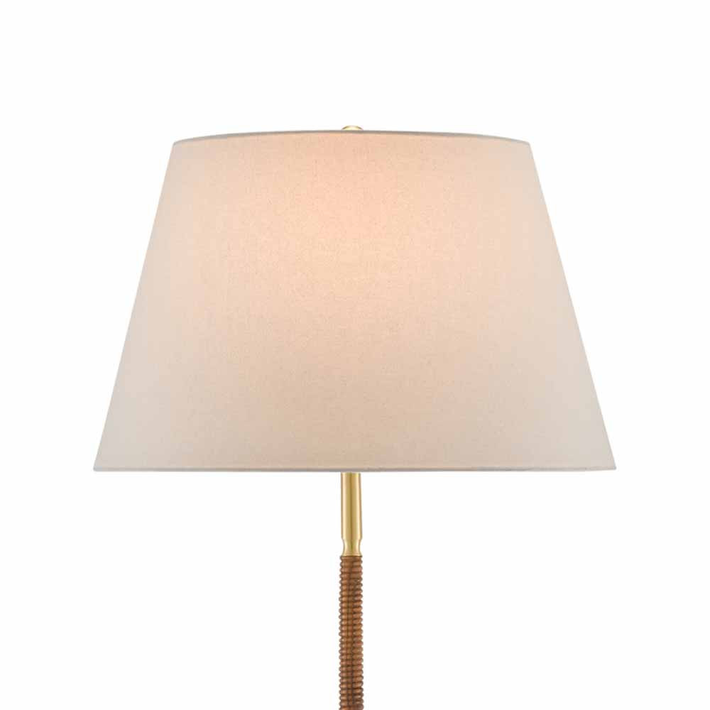 Торшер на изогнутых ножках с конусовидным тканевым абажуром Rotation