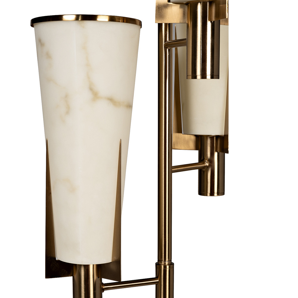 Торшер на три лампы с расцветкой под мрамор на матовом металлическом основании Elegant Classic Light