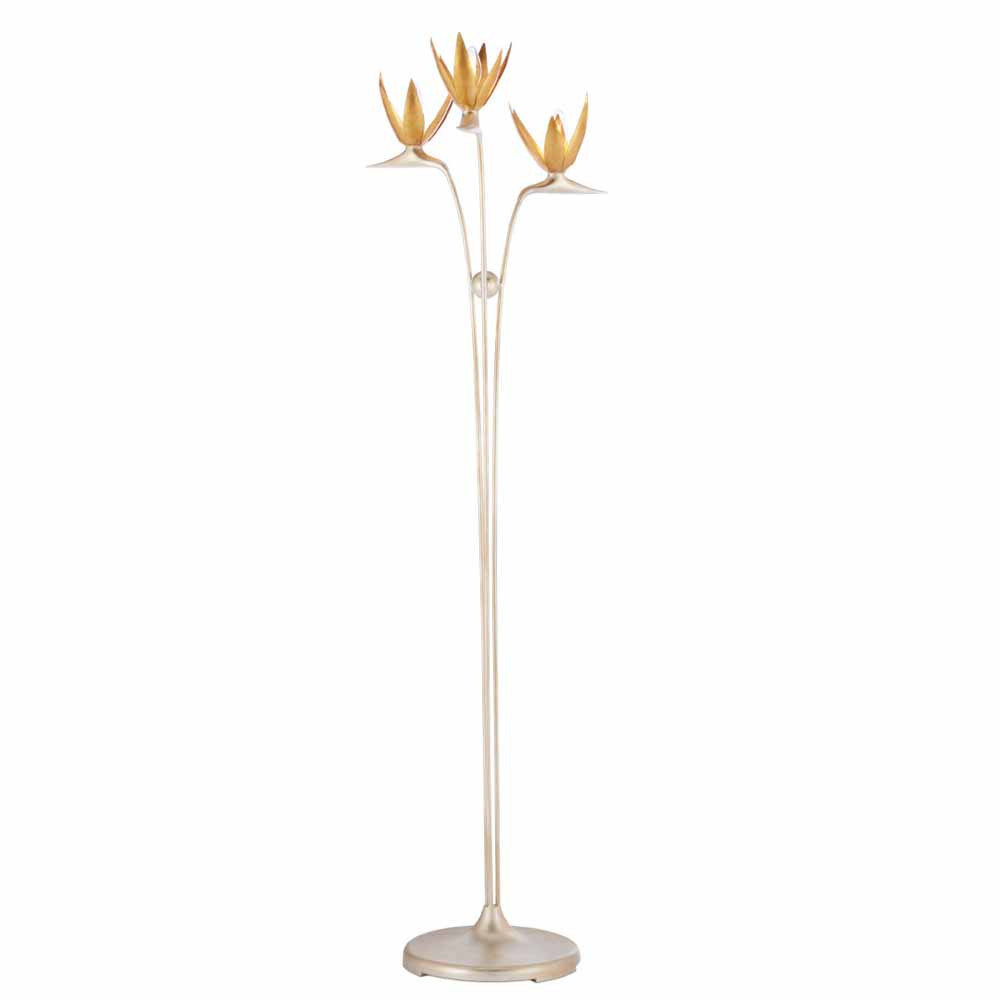 Торшер с 3-мя плафонами в виде цветов Golden Bird of Paradise