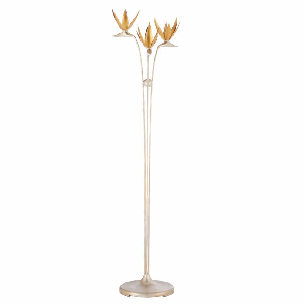 Торшер с 3-мя плафонами в виде цветов Golden Bird of Paradise