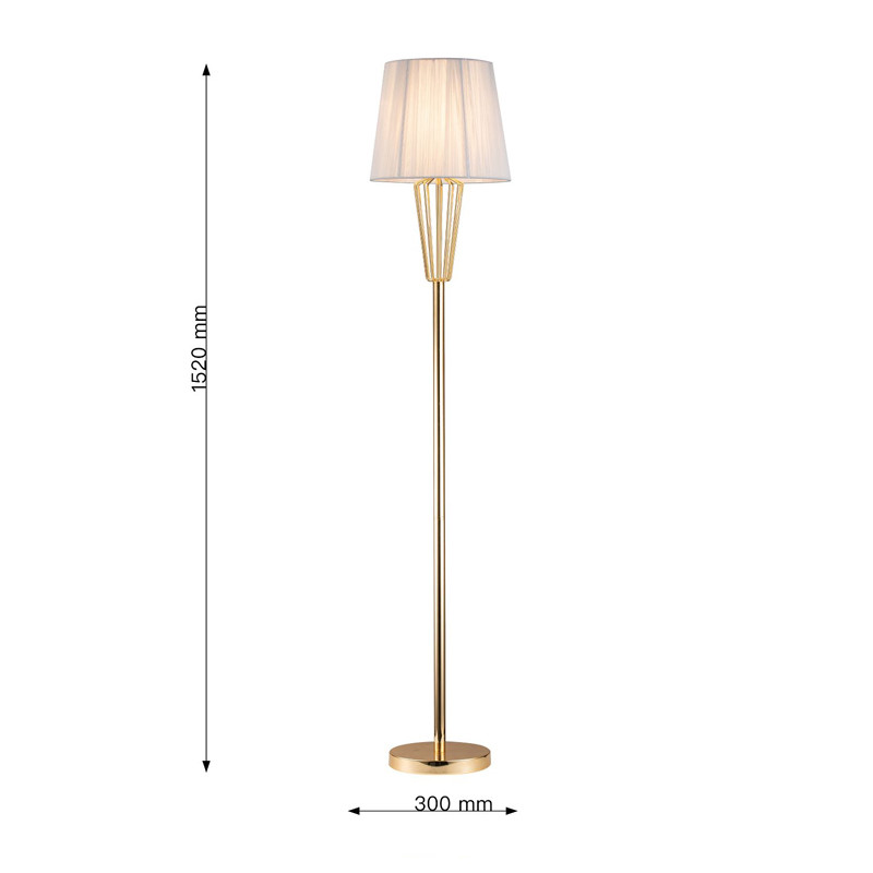 Торшер с абажуром из серых нитей Voile